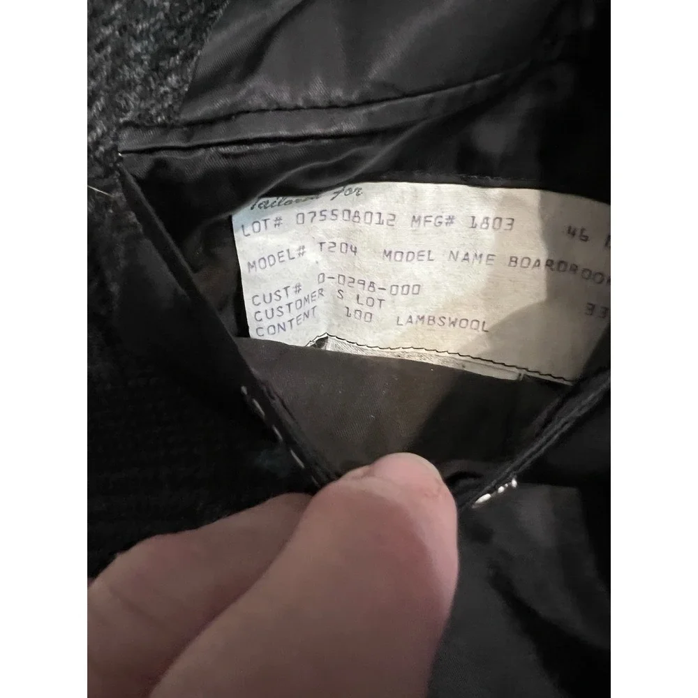 Hickey Freeman Mens Wool Sport Coat 46L Charcoal‎ Gray Plaid Blazer
